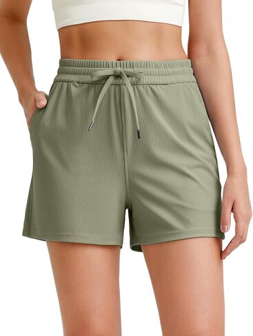 G4Free Ribbed Shorts for Women Trendy High Waisted Casual Summer Shorts Running Athletic Shorts in Saudi Arabia