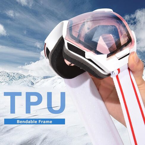 OPTOFENDY Ski Goggles for Women Men, OTG Anti Fog Snow/Snowboard Goggles with Non-slip Belt, UV Protection in Saudi Arabia
