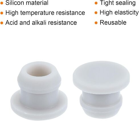 MECCANIXITY Silicone Snap in Locking Hole Plugs,Rubber Panel Seal Cover Flush Type Panel Round for Kitchen Rubber Bulkheads Waterproof Sealing Plugs 8mm/0.3 Inch Diameter Grey,Pack of 10 in Kuwait