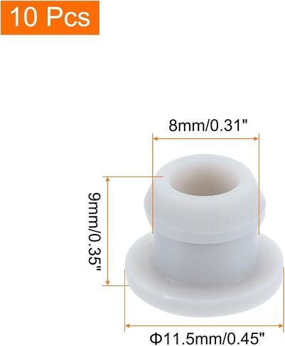 MECCANIXITY Silicone Snap in Locking Hole Plugs,Rubber Panel Seal Cover Flush Type Panel Round for Kitchen Rubber Bulkheads Waterproof Sealing Plugs 8mm/0.3 Inch Diameter Grey,Pack of 10 in Kuwait