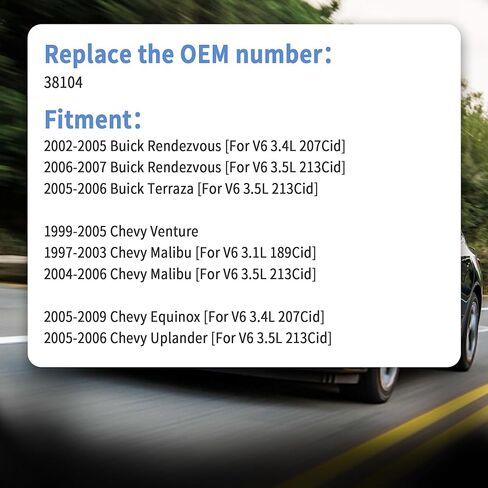 تجميع بكرة حزام محرك في حزام القيادة 38104 ملائمة لبويك رينديزفيوس 2002-2007 ، ملائمة لشيفروليه ماليبو الاعتدال ، الملاءمة ل Pontiac Aztek 2001-2005 Montana 1999-2006 ، Fit for Saturn 2005 in Kuwait