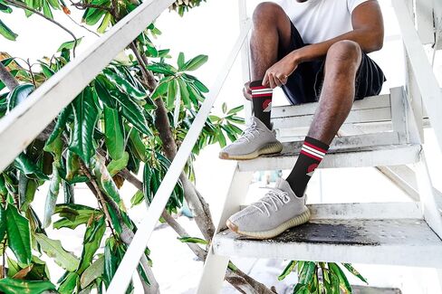 للأقدام العارية للجنسين للطفل 4 الشريط Deuce NBA Crew Sock in Kuwait