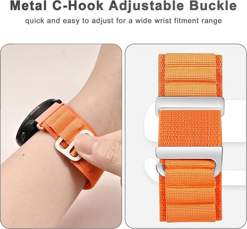 حلقة جبال الألب نايلون 22 مم نطاقات الساعة المتوافقة مع Garmin Vivoactive 4/Venu 2/3 ، قابلة للتعديل في التنفس القابل للتعديل مع حزام C-Hook Sports لـ Forerunner 265/255/255 MUSIC MEN in Kuwait