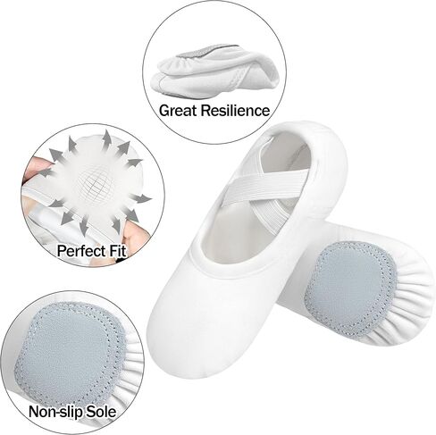 DANSHOW Ballet Shoes for Women Girls Highly Stretch Cotton Shoes Slipper Split Flats Sole in Kuwait