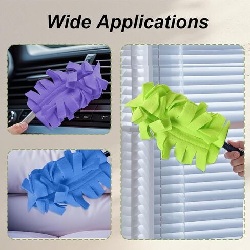 6 قطع منفضة غبار قابلة لإعادة الاستخدام وقابلة للغسل لمقبض منفضة رطب وجاف للاستخدام المزدوج منافض تنظيف يدوية لمروحة السقف ونافذة المطبخ وأرضية قوس قزح in Kuwait