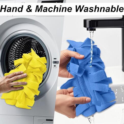 6 قطع منفضة غبار قابلة لإعادة الاستخدام وقابلة للغسل لمقبض منفضة رطب وجاف للاستخدام المزدوج منافض تنظيف يدوية لمروحة السقف ونافذة المطبخ وأرضية قوس قزح in Kuwait