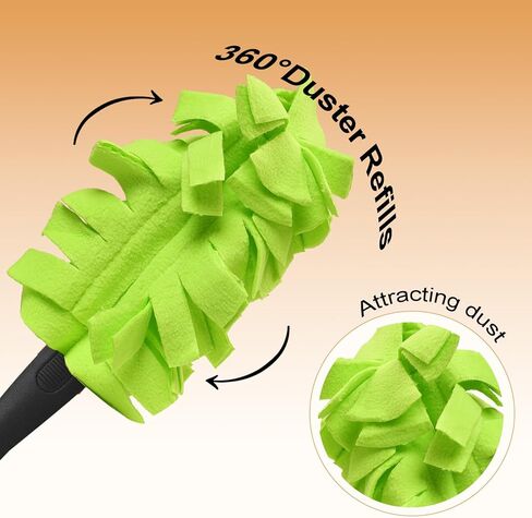 6 قطع منفضة غبار قابلة لإعادة الاستخدام وقابلة للغسل لمقبض منفضة رطب وجاف للاستخدام المزدوج منافض تنظيف يدوية لمروحة السقف ونافذة المطبخ وأرضية قوس قزح in Kuwait