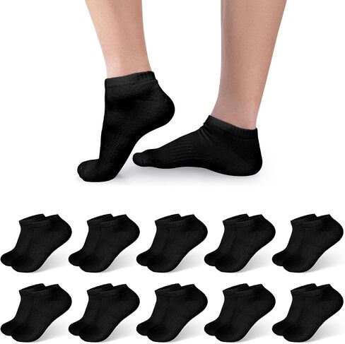 Womens Mens Socks 10 Pairs, Size 9-11 Ankle Athletic Socks For Women Men, Low Cut Cotton Running Socks for Women Men, White in Saudi Arabia