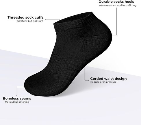 Womens Mens Socks 10 Pairs, Size 9-11 Ankle Athletic Socks For Women Men, Low Cut Cotton Running Socks for Women Men, White in Saudi Arabia