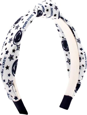Wee Ones Divine Creations, Girls' Signature Collegiate Logo Print Grosgrain Knot Headband, One Size, Kansas Jayhawks in Saudi Arabia