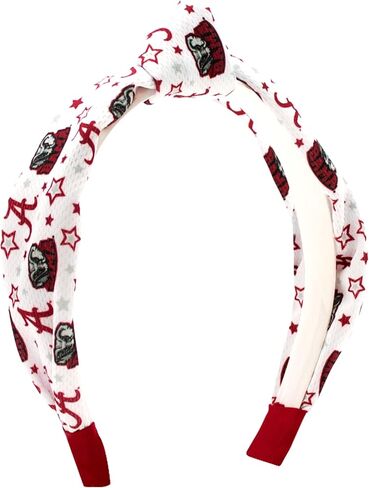 Wee Ones Divine Creations, Girls' Signature Collegiate Logo Print Grosgrain Knot Headband, One Size, Kansas Jayhawks in Saudi Arabia