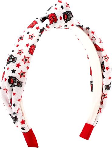 Wee Ones Divine Creations, Girls' Signature Collegiate Logo Print Grosgrain Knot Headband, One Size, Kansas Jayhawks in Saudi Arabia