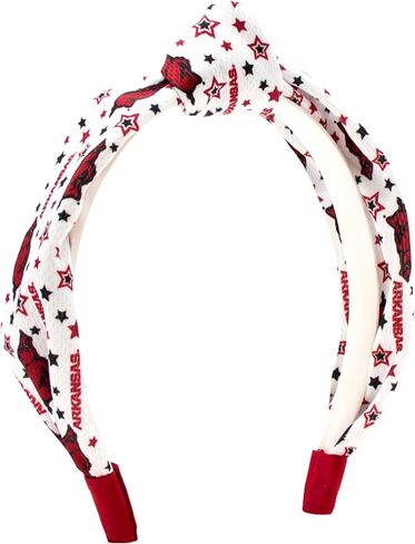 Wee Ones Divine Creations, Girls' Signature Collegiate Logo Print Grosgrain Knot Headband, One Size, Kansas Jayhawks in Saudi Arabia