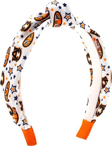 Wee Ones Divine Creations, Girls' Signature Collegiate Logo Print Grosgrain Knot Headband, One Size, Kansas Jayhawks in Saudi Arabia