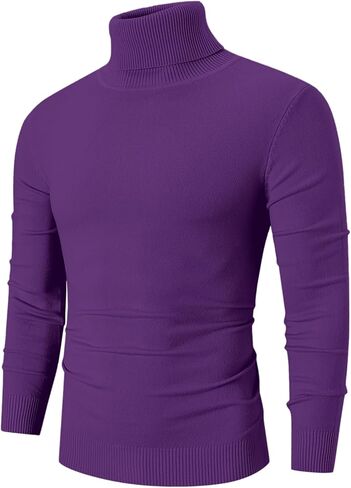 QZH.DUAO Men's Slim Fit Turtleneck Pullover Sweaters Casual Lightweight Knitted Basic Tops in Saudi Arabia