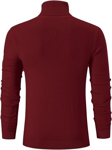 QZH.DUAO Men's Slim Fit Turtleneck Pullover Sweaters Casual Lightweight Knitted Basic Tops in Saudi Arabia