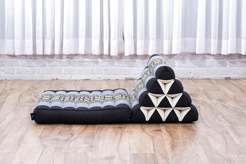 Leewadee Comfortable Japanese Floor Mattress - Thai Floor Bed with Triangle Cushion - Futon Mattress - XL Extra Long Thai Massage Mat, 89 x 20 inches, Green Red, Kapok Filling in Saudi Arabia