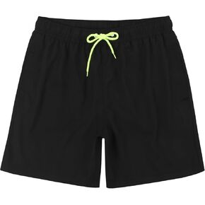 JOYSON Mens Swim Trunks Quick Dry Swim Shorts with Mesh Lining Solid Color Swimwear Bathing Suits