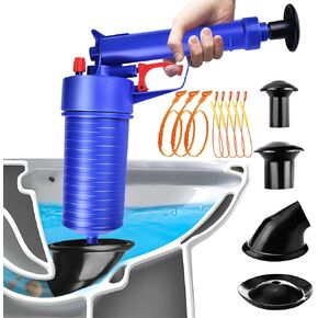 Toilet Unclogger, Toilet Plunger Air Drain Blaster, Drain Clog Remover Tool, ABS gun body Pipe Unclogger Plunger Gun for Sink, Toilets, Bathroom, Shower, Kitchen Clogged Pipe