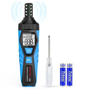 MESTEK Temperature Humidity Meter, High Precision Digital Hygrometer with Ambient, Dew Point, Wet Bulb Temperature for Indoor Outdoor, Thermometer with Min/Max, Data Hold, LCD Backlight, TH11