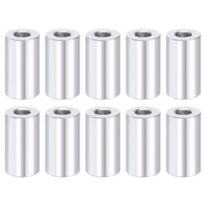Aluminum Spacers 1/2" Bore x 1" OD x 7/16" Length Unthreaded Standoff Bushing Plain Finish Round Metal Spacer, Fits Screws Bolts Rods 1/2" or M12, Oxidized Finished 10 Pack