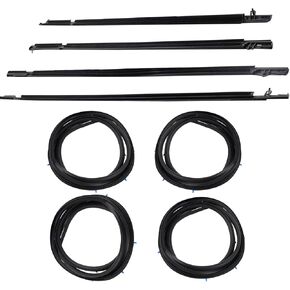 Window rain Strips + Car Door Seals kit Compatible with 2006-2011 Civic 4 Door Sedan，Repklace# 72850-SNA-A01 72810-SNA-A01 72310-SNA-A01 72350-SNA-A01 72450-SNA-A01 72410-SNA-A01 Set of 8