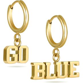 Stone Armory Earrings for Michigan Wolverines – 18K Gold Plated Stainless Steel Jewelry Designed for Sensitive Skin – A Gift for University of Michigan Fans, Women, and Graduates