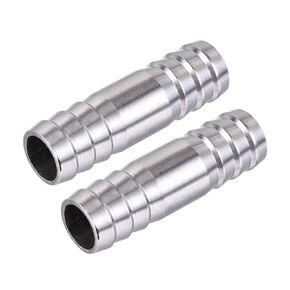uxcell Barb Hose Fitting, 15x50mm Straight Coupler Quick Connector for 5/8 Inch ID Hose, 304 Stainless Steel, Pack of 2
