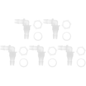 1 Set Aquarium Plastic Hose Barb Fitting 7/16" Hose Elbow Connectors Aquarium Tank Air Pump Hose Joints Clear PP