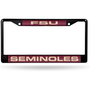 Rico Industries NCAA Florida State Seminoles Black 12" x 6" Black Laser Cut Chrome Frame - Car/Truck/SUV Automobile Accessory