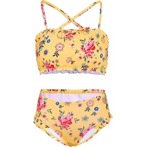 AS ROSE RICH Girls Bathing Suits 7-16 - Two Piece Swimsuits for Girls - Summer Beach Sports Bikini for Kids UPF50+