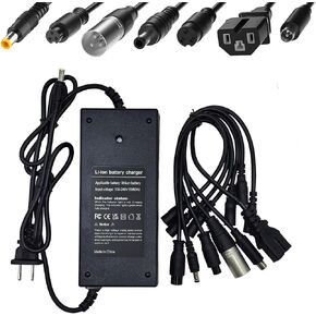 (7 Plugs) 54.6V 4A Fast Charger Universal for 13S 48V Li-ion Scooter Battery Charger HeyBike Ranger Pedego Rad Power Aventon VIVI 3 Prong XLR 3 Pin Connector