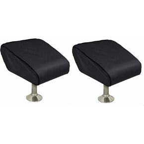 Set of 2 Boat Folding Seat Covers, High-Density Waterproof Captain's Chair Covers, Outdoor Durable Fishing Chair Covers, Black (W18xD20xH14)