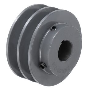 uxcell 2AK32-7/8 V-Belt Sheave 7/8"Bore 3.25"OD Double Groove Web Sheave Bored-to-Size Sheave, Cast Iron, Belt Section for 4L or A Belt