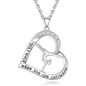 Gymnastics Necklace 925 Sterling Silver Gymnastics Gifts Jewelry for Gymnast lovers Birthday Christmas