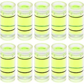 HARFINGTON 10pcs قوارير صغيرة أسطواني المستوى 6x24mmmmmma mini الفقاعة الأفقية مستوى الروح