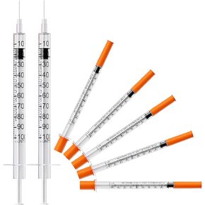 8 Pcs Insulin Syringe U-100 | 1ml/cc with 30G 1/2''(12.7mm) Needle, Individual Packaging