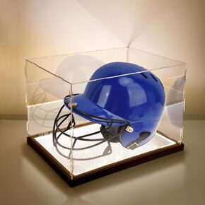 Football Helmet Display Case with LED Light Full Size Acrylic Helmet Holder Baseball/Softball Helmet Hockey Puck Helmet Clear Acrylic Case UV Protection Dust-Proof Memorabilia Display Case
