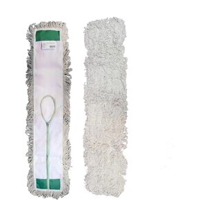 Moptimistic Commercial Dust Mop & Floor Sweeper | 48" White Natural Yarn | Pack of 3 | Cotton Washable Dust Mop Head | Industrial Dry Mop for Floor Cleaning & Janitorial Supplies