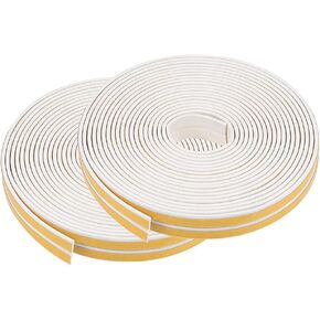 uxcell Foam Tape Adhesive Weather Stripping 9mm Wide 2mm Thick, 5 Meters Long White, 2Pcs