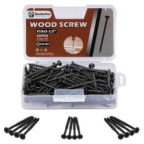 Wood Screws Deck Screws #8 x 1-1/4", Torx Screws Construction Fence Screws, 1000 Pcs Deckmate Exterior Screws for Wood, Rust Resistant, 2 Pcs T25 Star Bits Included, Brown