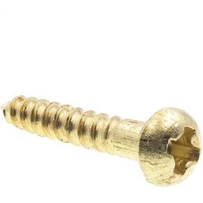 Prime-Line 9206853 Wood Screws, Round Head, Phillips Drive, #2 X 1/2 In., Solid Brass (25 Pack)