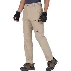 Men's Hiking Pants Lightweight 32" Cargo Tactical Pants for Men Stretch Water Resistant with Cargo Pockets Military Khaki 32