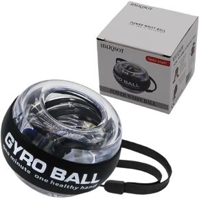 Auto Start Gyro Ball,Wrist Power Ball,Strengthener and Forearm Gyro Ball Wrist Exerciser,Wrist Ball for Strengthen Arms,Wrist Bones Muscles,Auto-Start Colorful Lighting (Black)