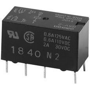 Omron Electronic Components Relay, Signal, Dpdt, 30Vdc, 2A - G5V-2-DC12