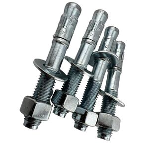 Zinc Plated Wedge Anchor, 5/8" x 5", 4-Pack, Includes Nuts and washers