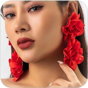 Flower Earrings for Women Big Floral Dangle Earrings Daisy Earrings Rose Flower Earrings Pearl Flower Earrings Jewelry for Women