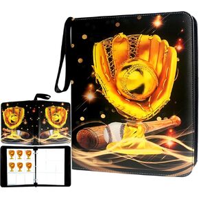 Trading Card Binder 900 Pockets, Soccer Card Binder Holder with 50 Removable Sleeves Fits 900 Sport Cards, Soccer Card Gifts Collector Album with Zipper Storage Display Case