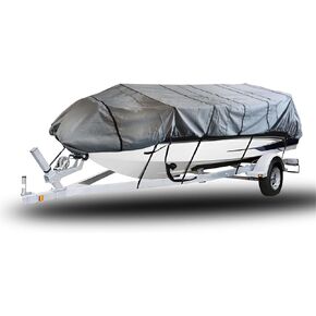 munirater 16Ft Boat Cover Heavy Duty Trailerable Replacement for Jon Boat Grey