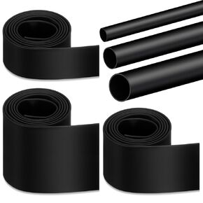 Tondiamo 3 Roll Heat Shrink Tubing Roll 1 Inch, 2 Inch, 1-1/2 Inch Heat Shrink Tubing 3:1 Industrial Marine Grade Adhesive Lined Heat Shrink Wrap Tube, Insulation Sealing Wear-Resistant, 4 Ft/Roll